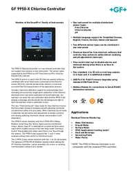 Thumbnail of document Data Sheet - 9950-X Chlorine Controller
